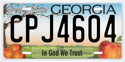 GA license plate CPJ4604