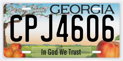 GA license plate CPJ4606