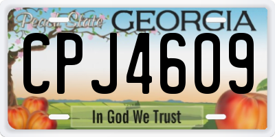 GA license plate CPJ4609