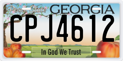 GA license plate CPJ4612