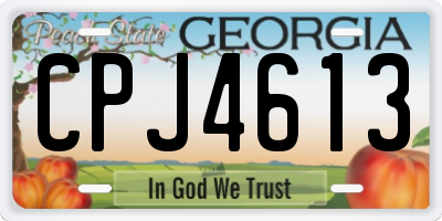 GA license plate CPJ4613