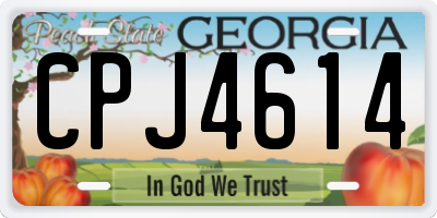 GA license plate CPJ4614