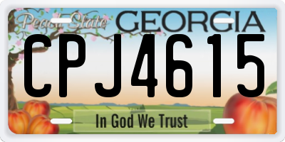 GA license plate CPJ4615
