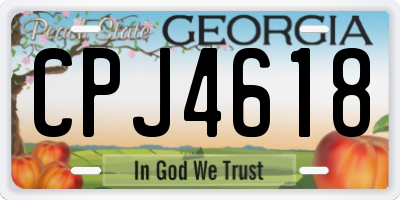 GA license plate CPJ4618