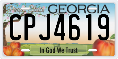 GA license plate CPJ4619