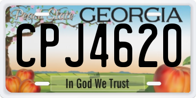 GA license plate CPJ4620