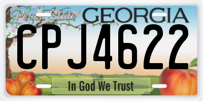 GA license plate CPJ4622
