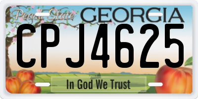 GA license plate CPJ4625