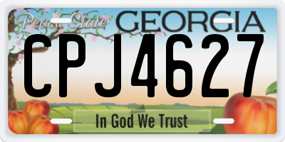 GA license plate CPJ4627
