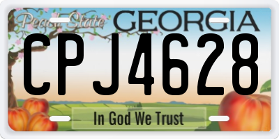GA license plate CPJ4628