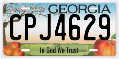 GA license plate CPJ4629