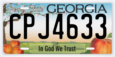 GA license plate CPJ4633