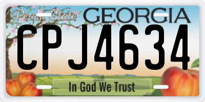 GA license plate CPJ4634