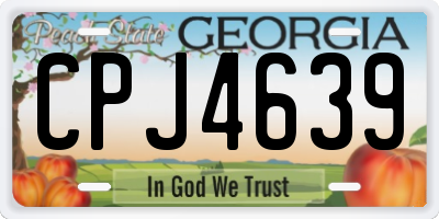 GA license plate CPJ4639