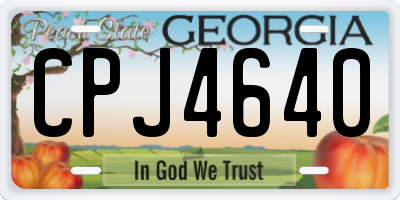 GA license plate CPJ4640