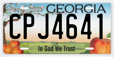 GA license plate CPJ4641