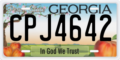 GA license plate CPJ4642