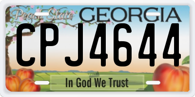 GA license plate CPJ4644