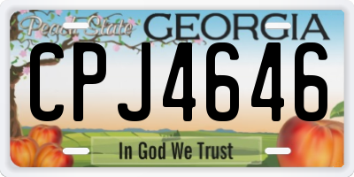 GA license plate CPJ4646