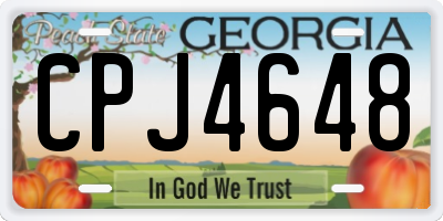 GA license plate CPJ4648