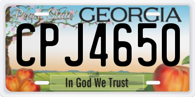 GA license plate CPJ4650