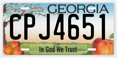 GA license plate CPJ4651