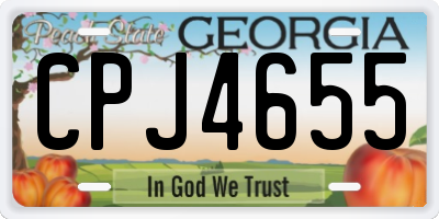 GA license plate CPJ4655