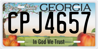 GA license plate CPJ4657