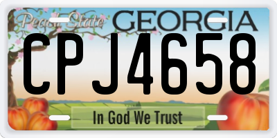 GA license plate CPJ4658