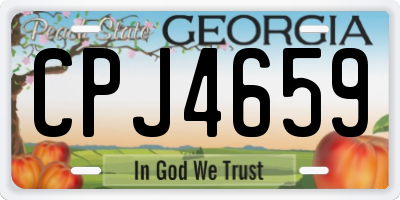 GA license plate CPJ4659