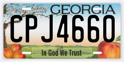 GA license plate CPJ4660