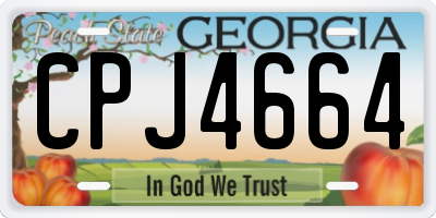GA license plate CPJ4664