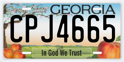 GA license plate CPJ4665