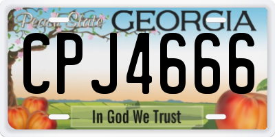 GA license plate CPJ4666