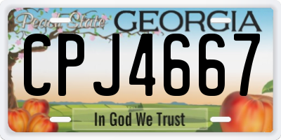 GA license plate CPJ4667