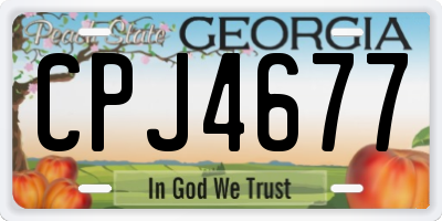 GA license plate CPJ4677