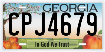 GA license plate CPJ4679