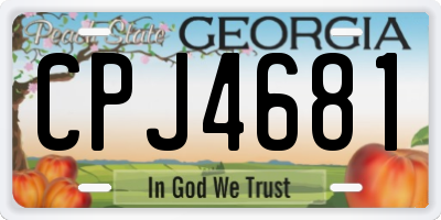 GA license plate CPJ4681