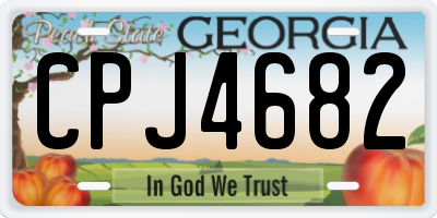 GA license plate CPJ4682