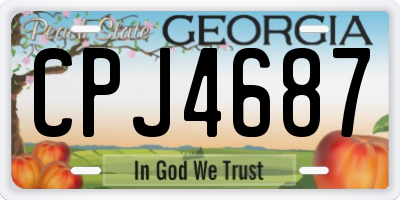 GA license plate CPJ4687
