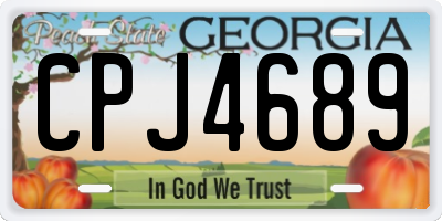 GA license plate CPJ4689