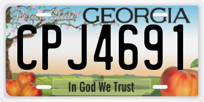 GA license plate CPJ4691