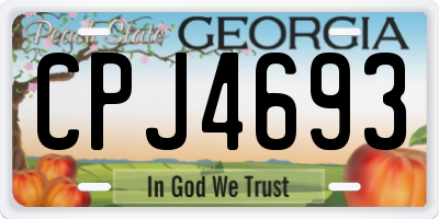 GA license plate CPJ4693