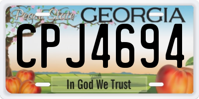 GA license plate CPJ4694
