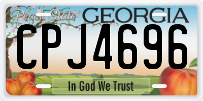 GA license plate CPJ4696