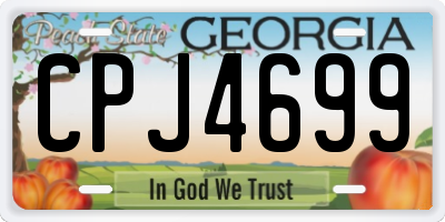 GA license plate CPJ4699