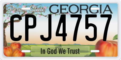 GA license plate CPJ4757
