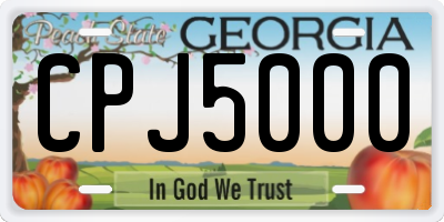 GA license plate CPJ5000