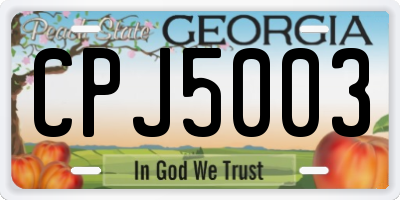 GA license plate CPJ5003