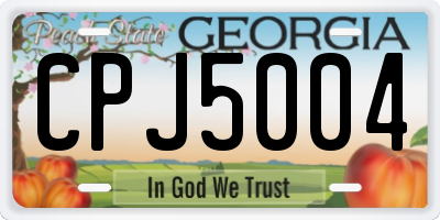 GA license plate CPJ5004